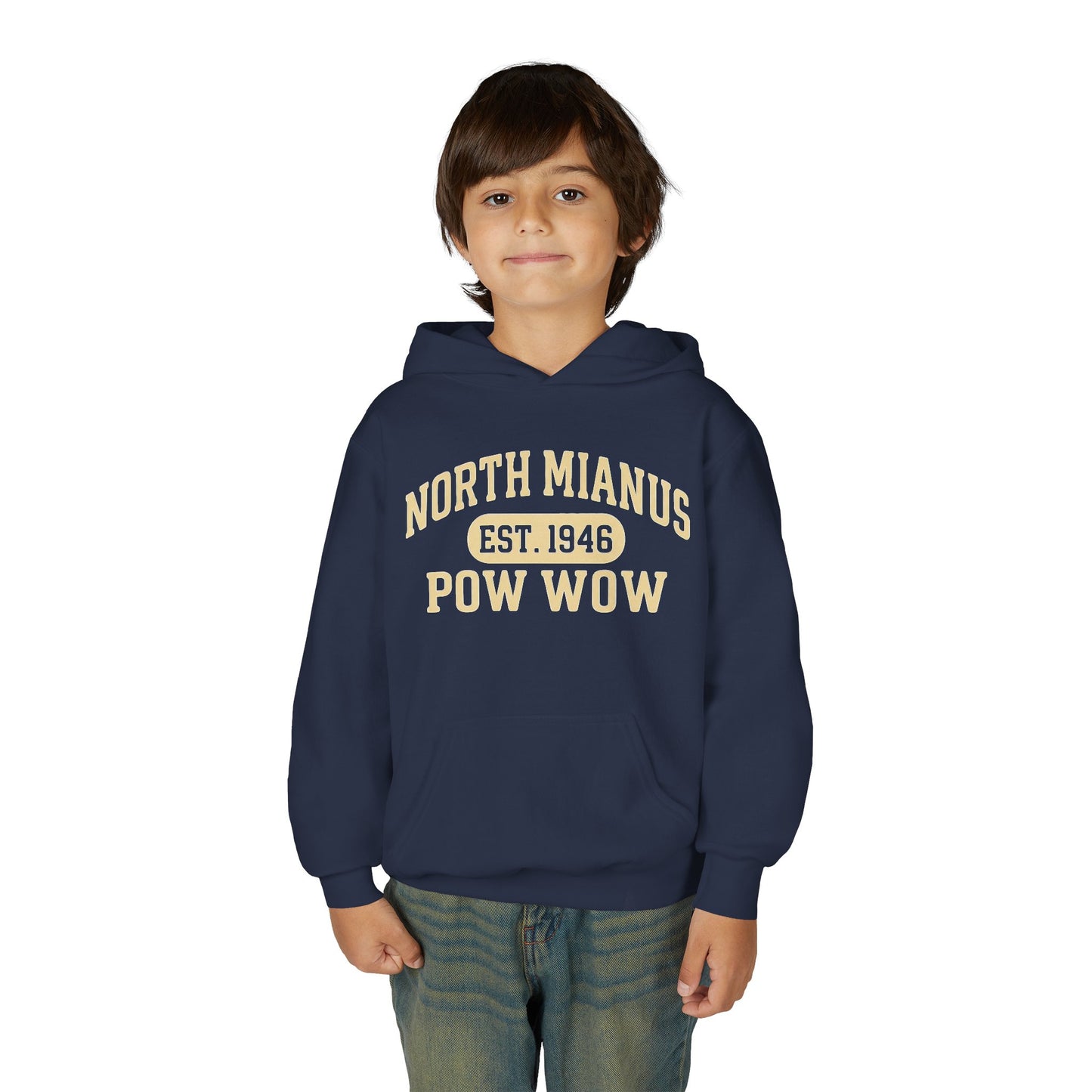 North Mianus Pow Wow Youth Hoodie — Est. 1948 School Spirit Sweatshirt