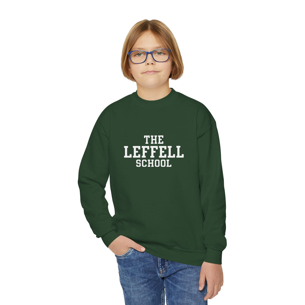 The Leffell School Collegiate Collection Youth Crewneck Sweatshirt