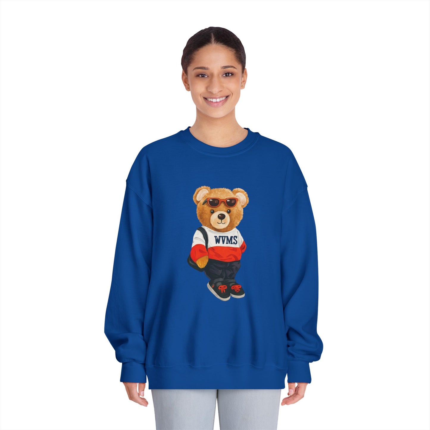 Welsh Valley Casual Bear Graphic Crewneck Sweatshirt
