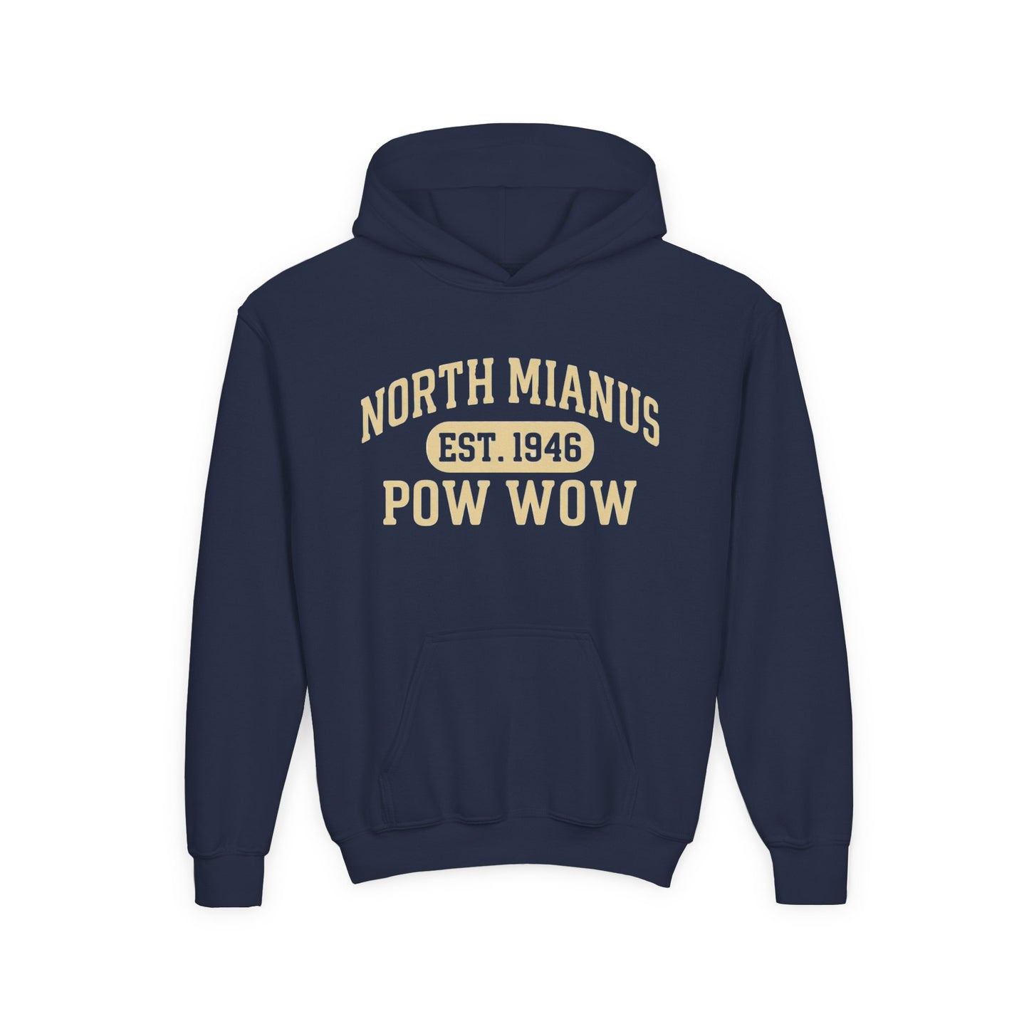 North Mianus Pow Wow Youth Hoodie — Est. 1948 School Spirit Sweatshirt