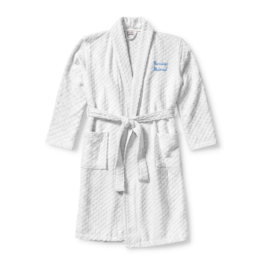 Embroidered Terry Shawl Robe – Personalized Spa Bathrobe