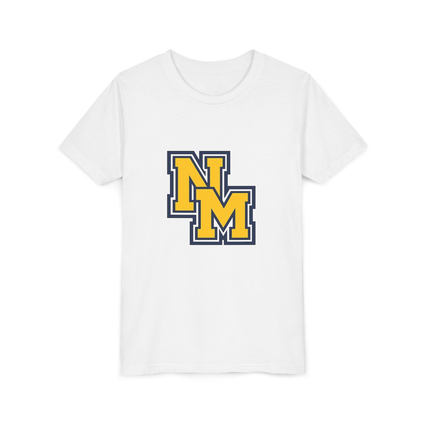 Youth Tee — Yellow NM Logo School Spirit T-Shirt