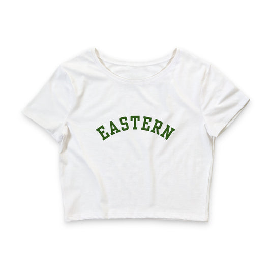 Eastern Crop Tee — Women's Casual College-Style Graphic Top