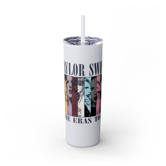 Swiftie Glitter Tumbler, Swiftie Water Bottle, Gift for Swiftie, Gift for Era Tour, TS Skinny Tumbler with Straw, 20oz