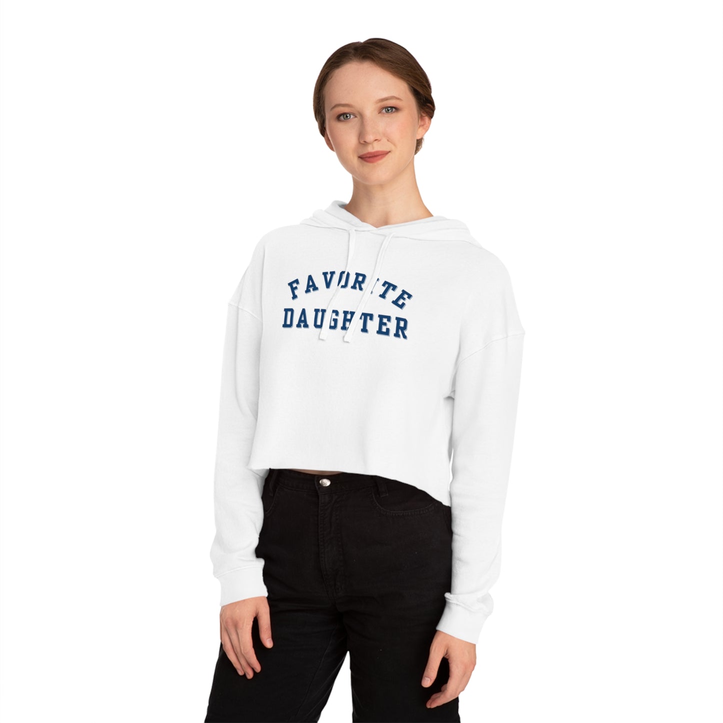 Favorite Daughter Cropped Hoodie, Gift for Daughter, Favorite Daughter Crop Top, Daughter Tie Dye Womens Cropped Hooded Sweatshirt