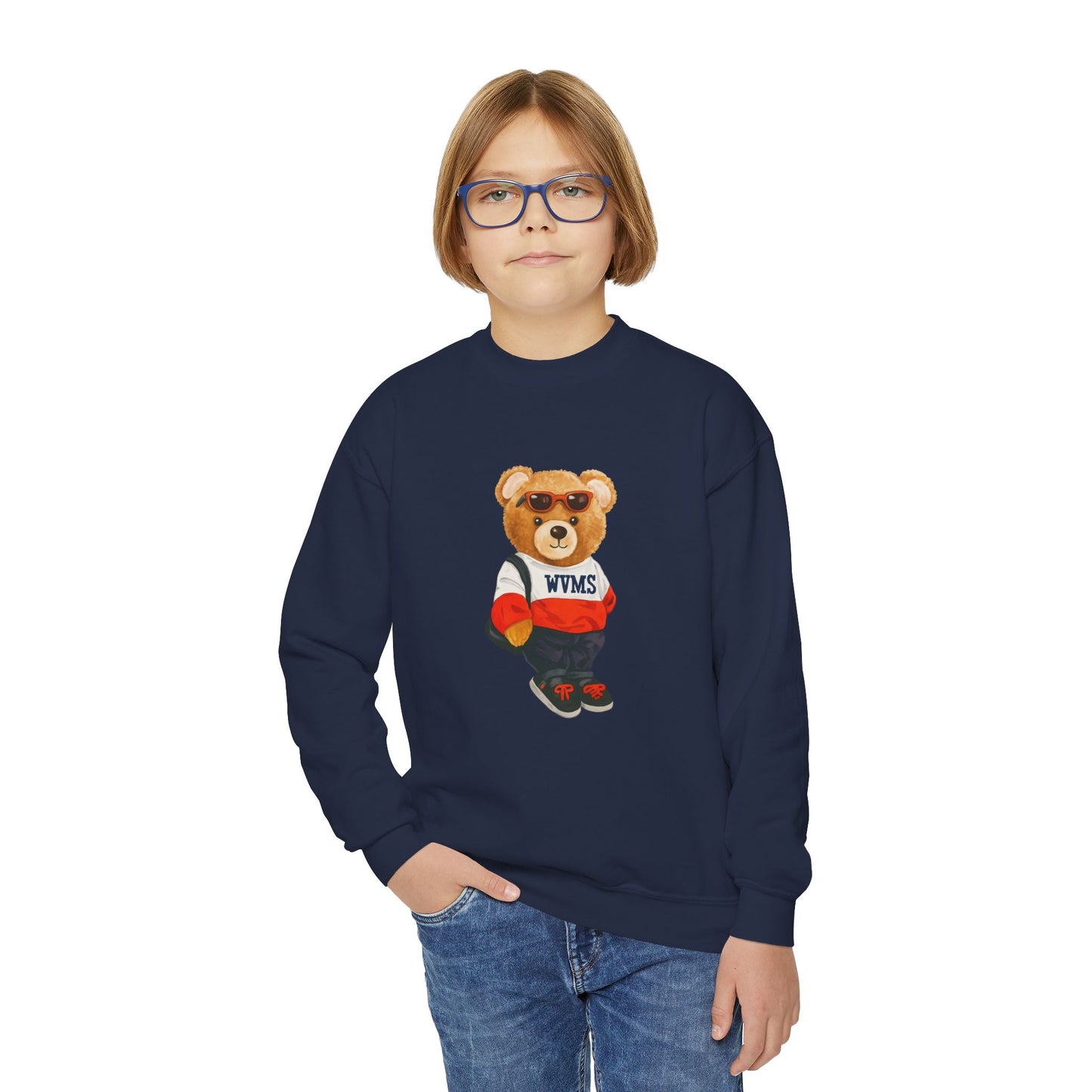 *YOUTH Welsh Valley YOUTH Bear Crewneck Sweatshirt — NMS Teddy Graphic