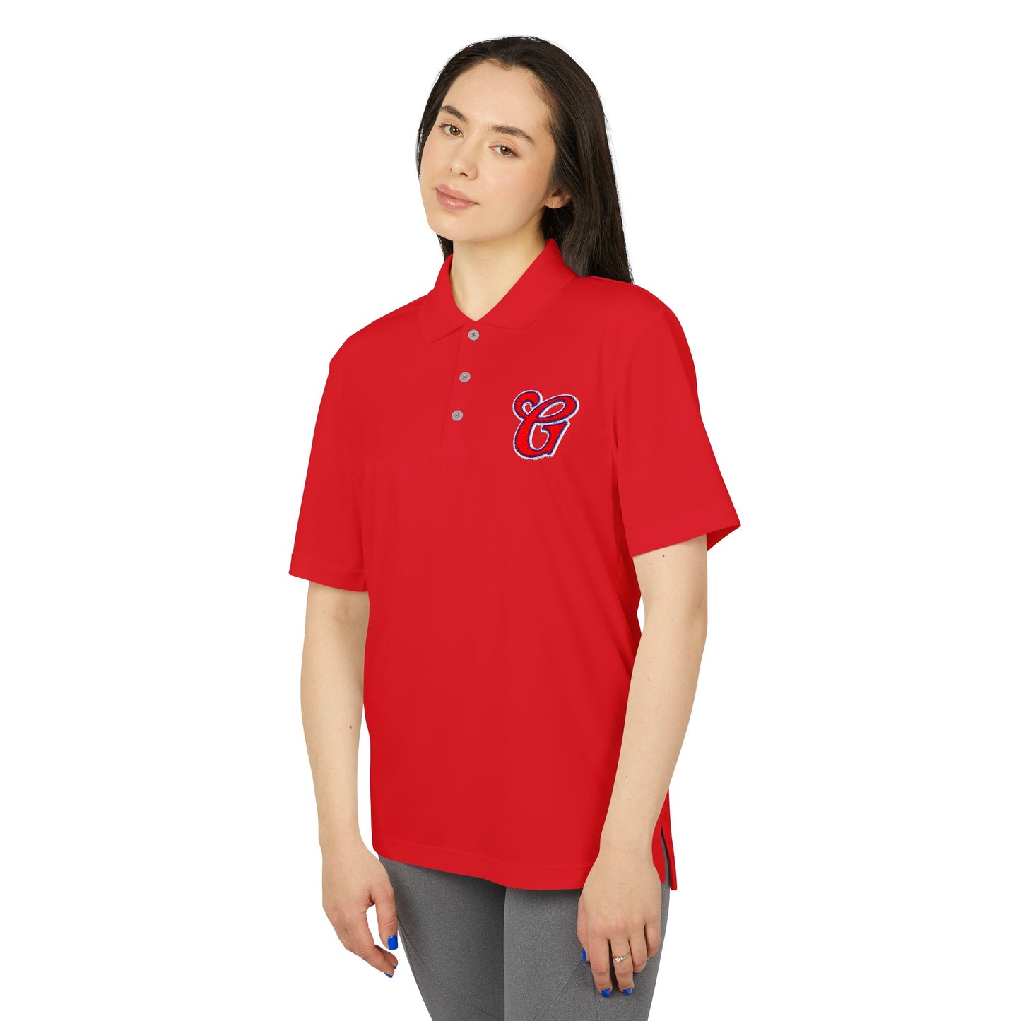 Greenwich G Performance Polo with Script 'G' Chest Logo — Men's Golf & Casual Athletic Shirt
