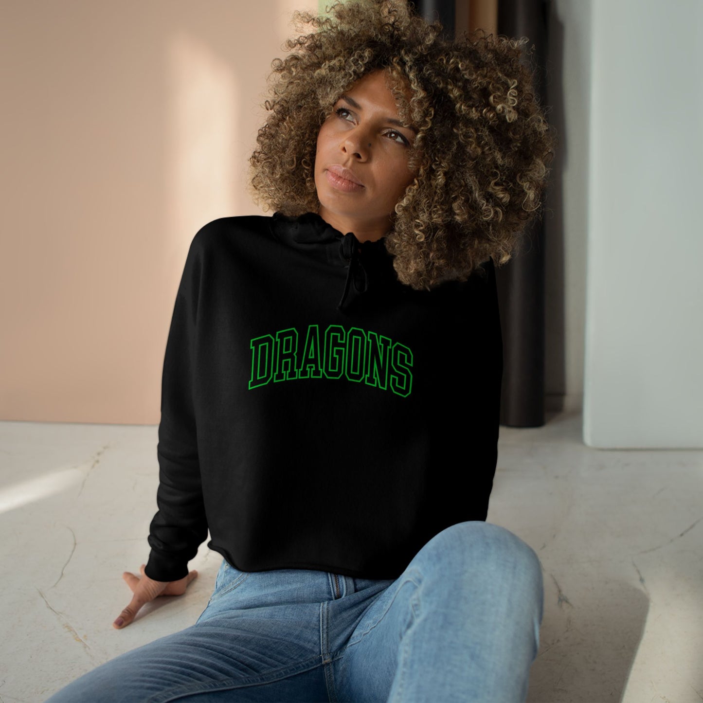 Welsh Valley Dragons Graphic Crop Hoodie for Trendy Young Adults