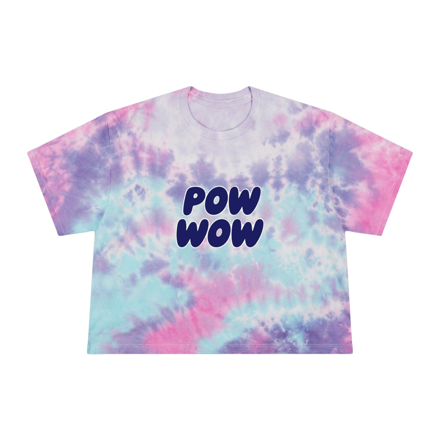 North Mianus Pow Wow ADULT Tie-Dye Crop Tee available in size XS for kids