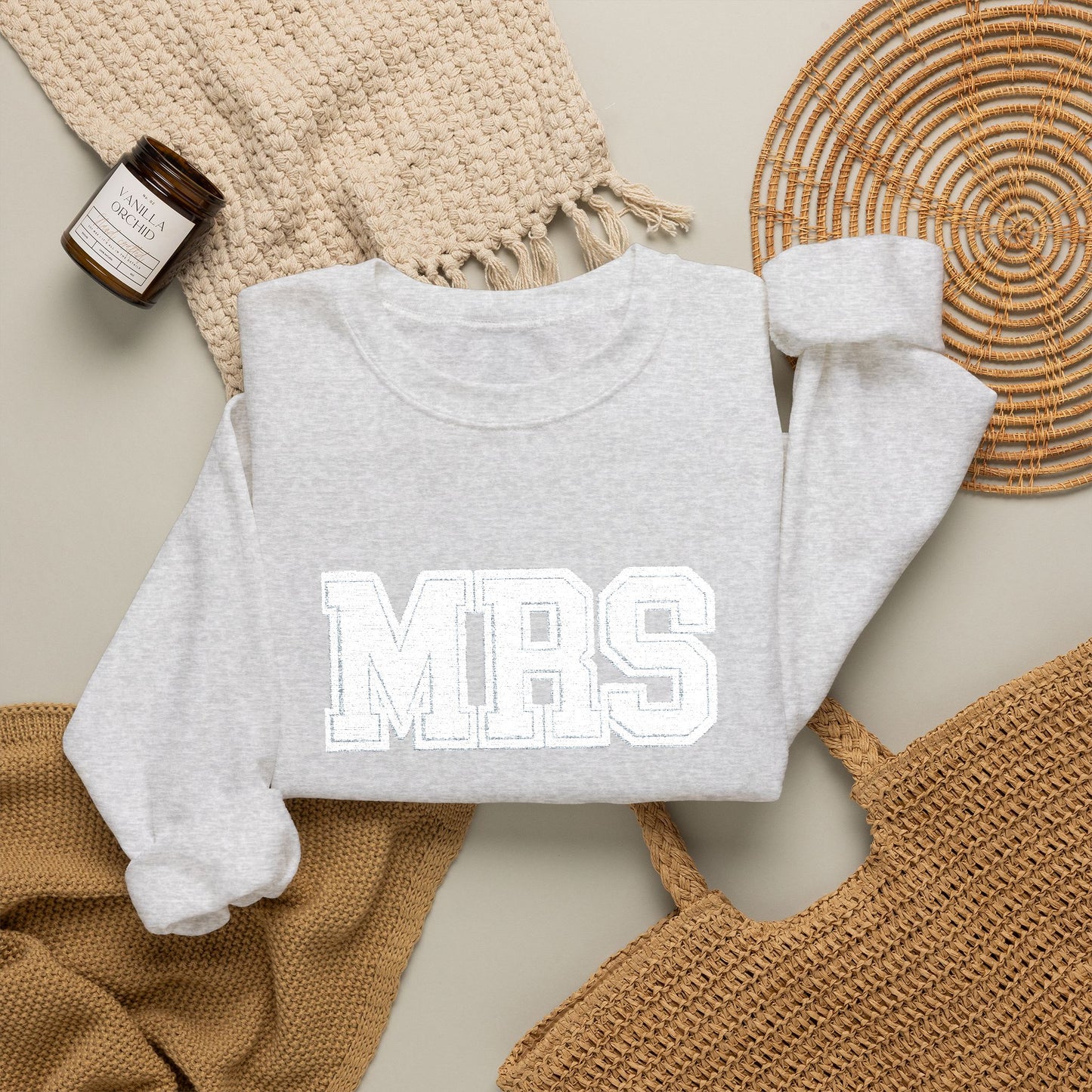 MRS Distressed Logo Crewneck Sweatshirt Bride Gift Engagement Gift Bachelorette