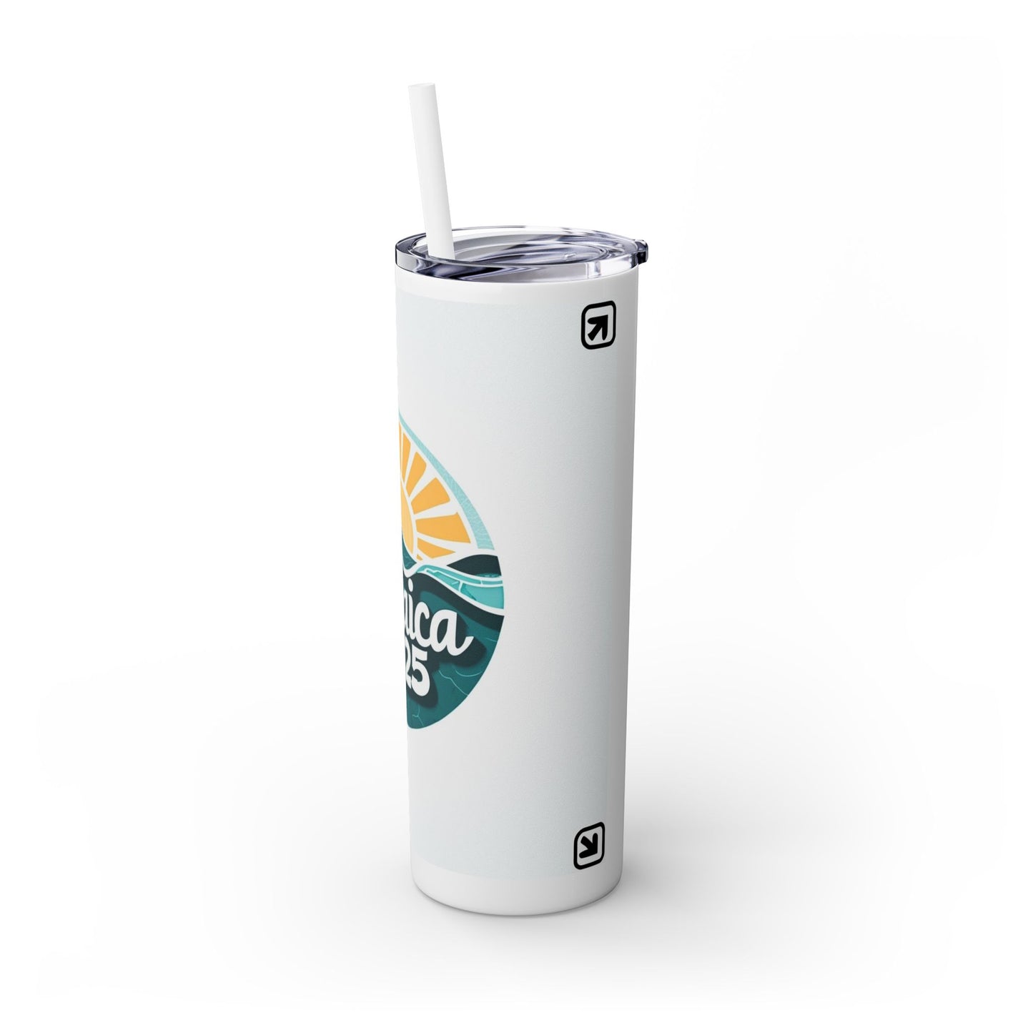 Jamaica 2025 Skinny Tumbler with Straw - 20oz Travel Drinkware
