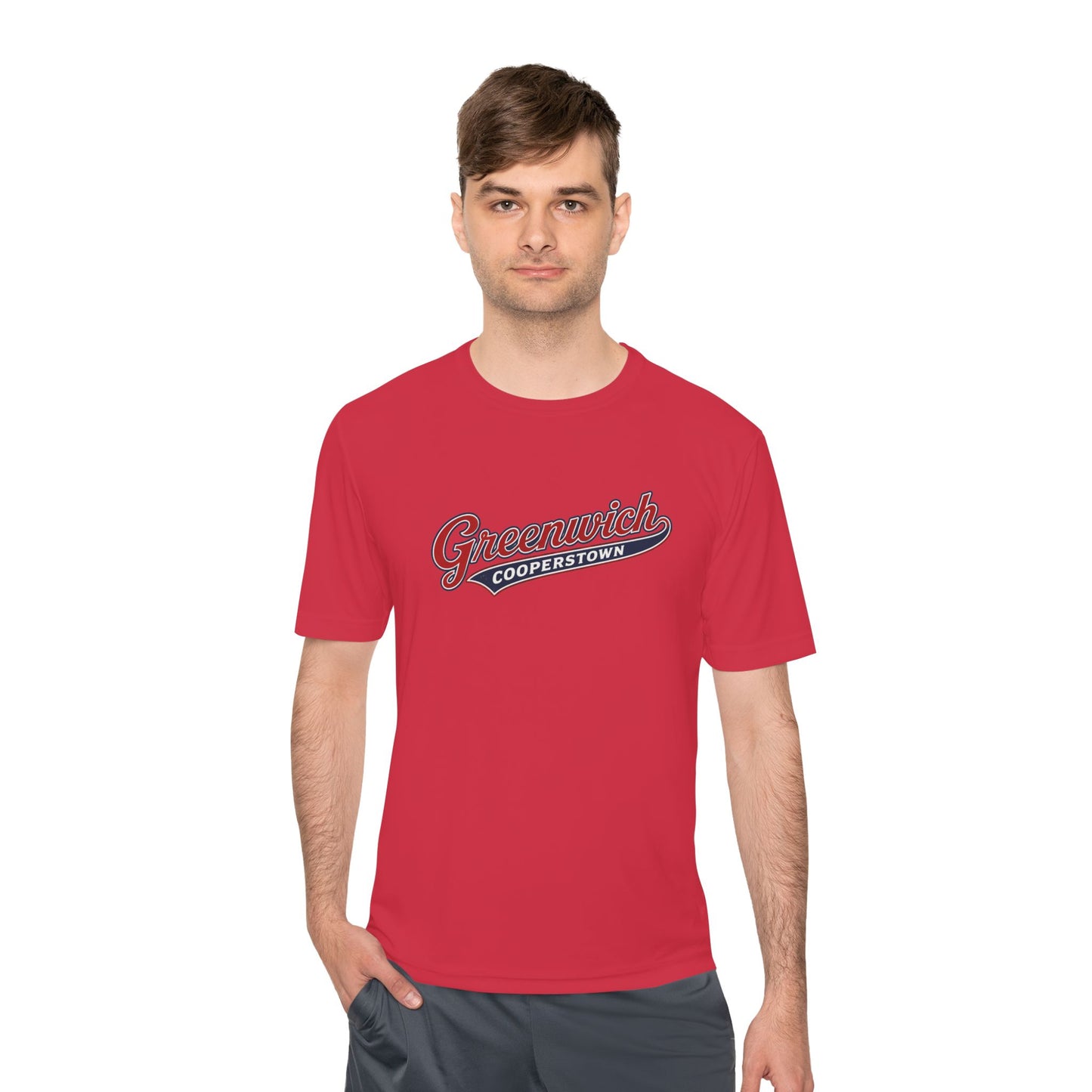 Greenwich Cooperstown Swoosh Performance ADULT SIZE Moisture-Wicking Shirt
