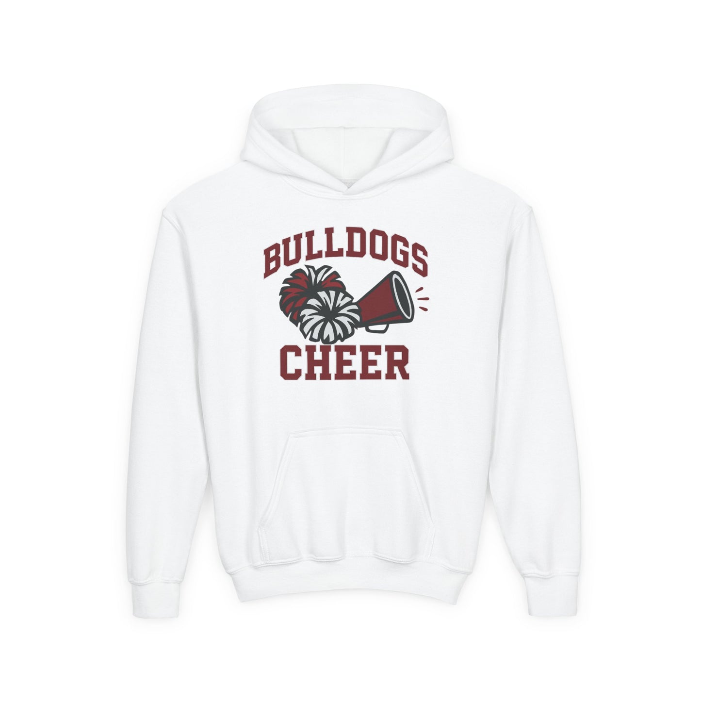 Bulldogs Cheer Youth Heavy Blend Hooded Sweatshirt