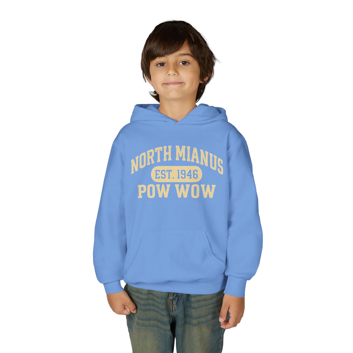 North Mianus Pow Wow Youth Hoodie — Est. 1948 School Spirit Sweatshirt