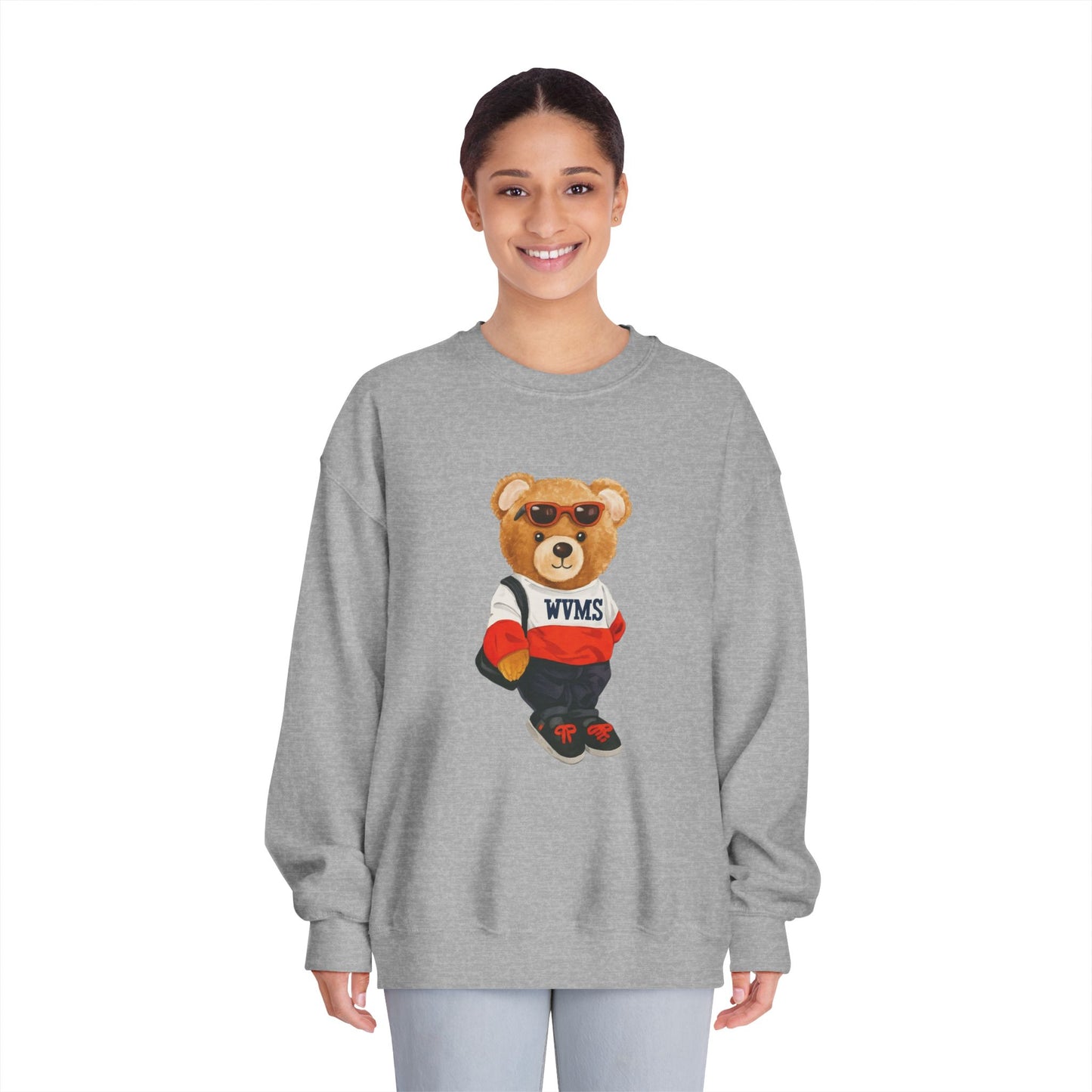 Welsh Valley Casual Bear Graphic Crewneck Sweatshirt