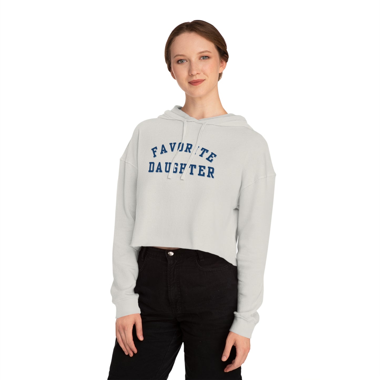 Favorite Daughter Cropped Hoodie, Gift for Daughter, Favorite Daughter Crop Top, Daughter Tie Dye Womens Cropped Hooded Sweatshirt