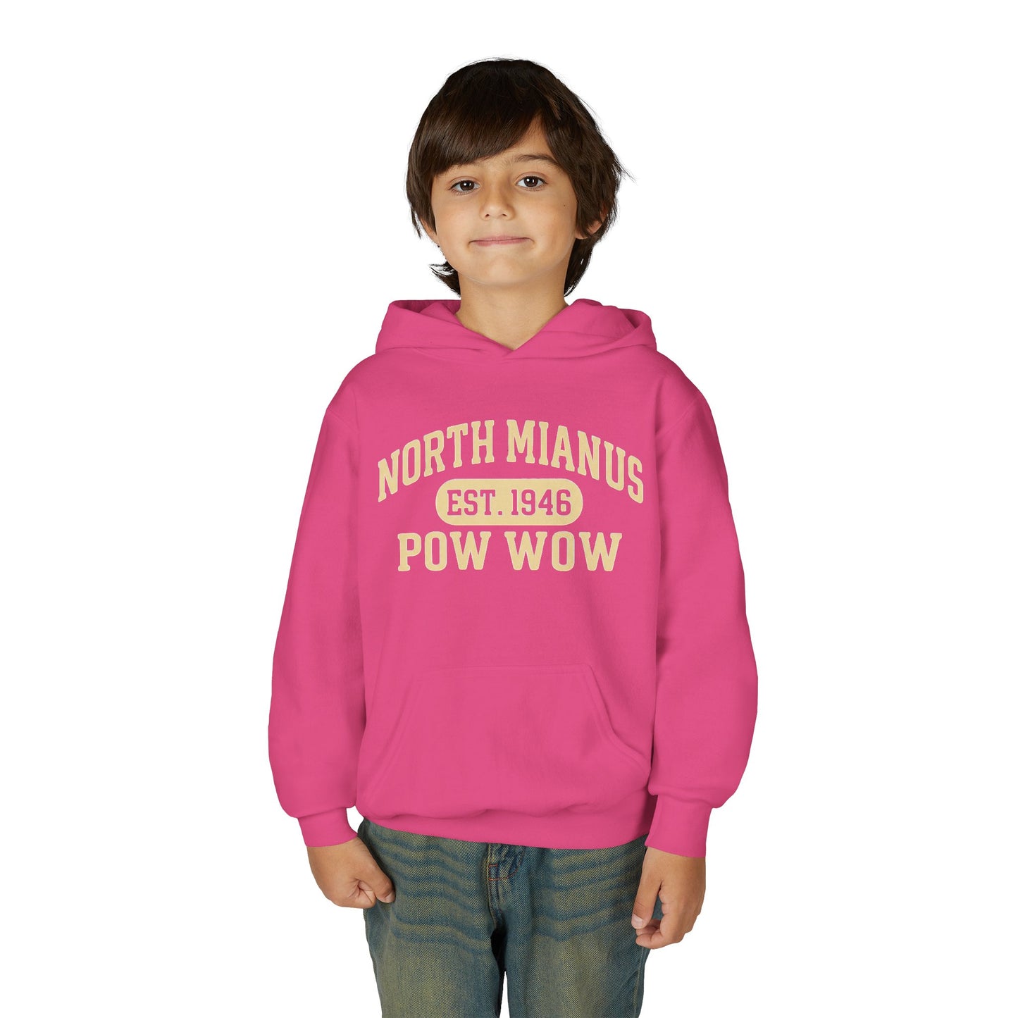 North Mianus Pow Wow Youth Hoodie — Est. 1948 School Spirit Sweatshirt