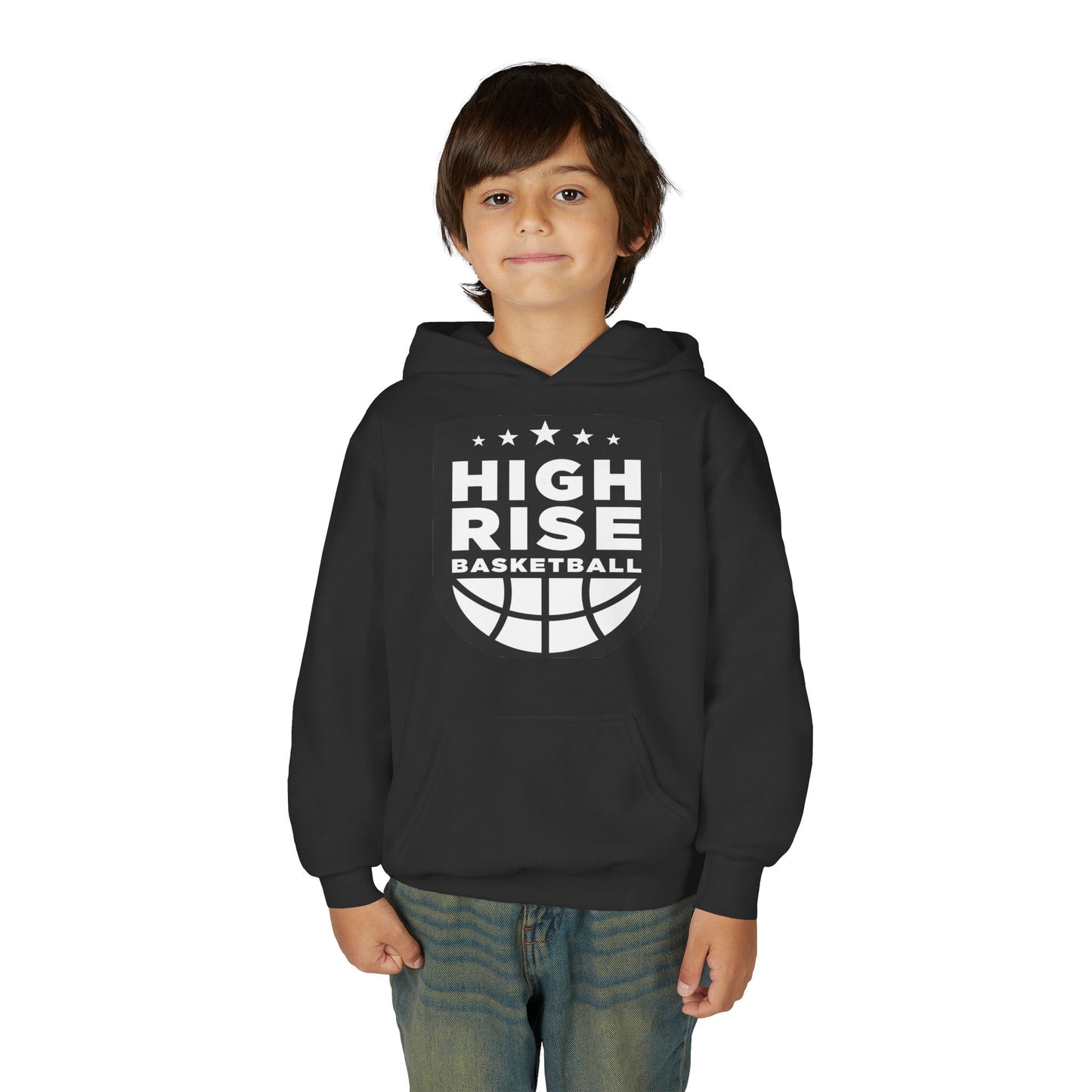 High Rise Basketball Youth Hoodie | Trendy Sportswear for Young Athletes | Perfect for Practice, Games, and Casual Wear