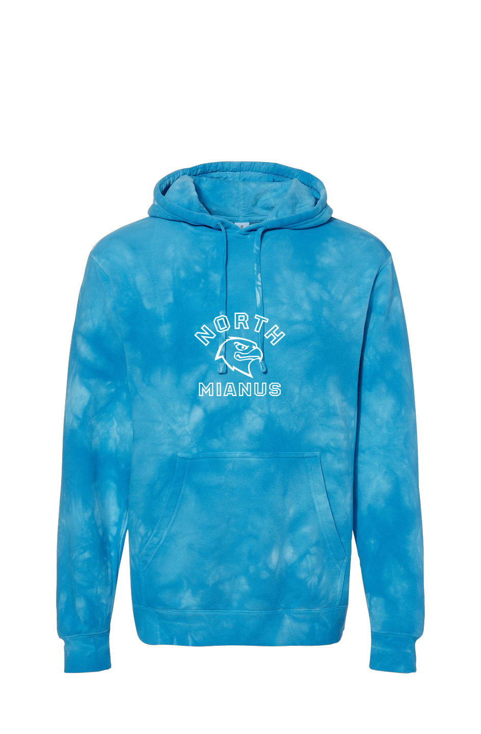 NMS ADULT Tie Dye Aqua Blue Hoodie White Hawk