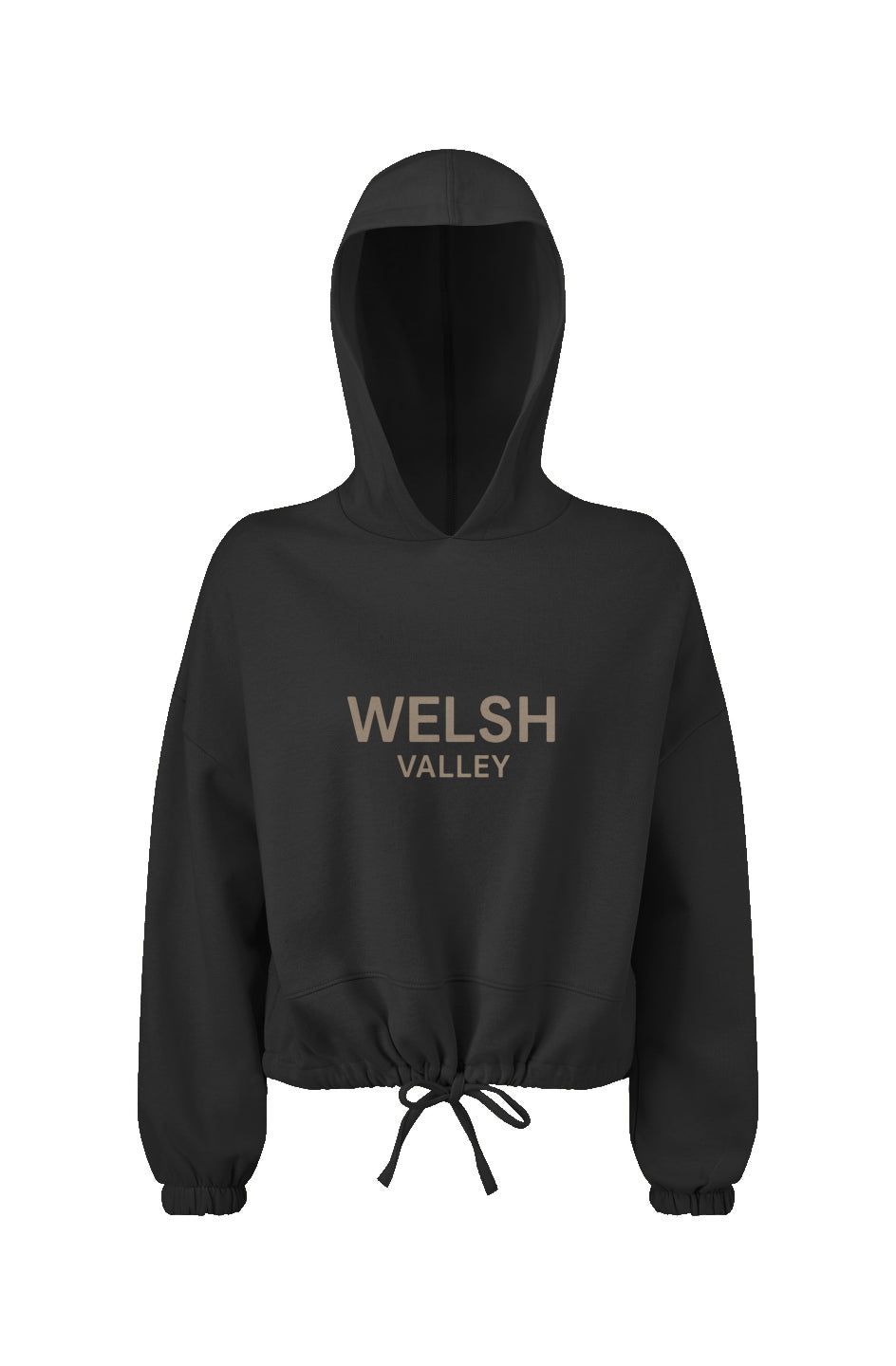 Welsh Valley Ladies' Cropped Oversize Hooded Sweatshirt