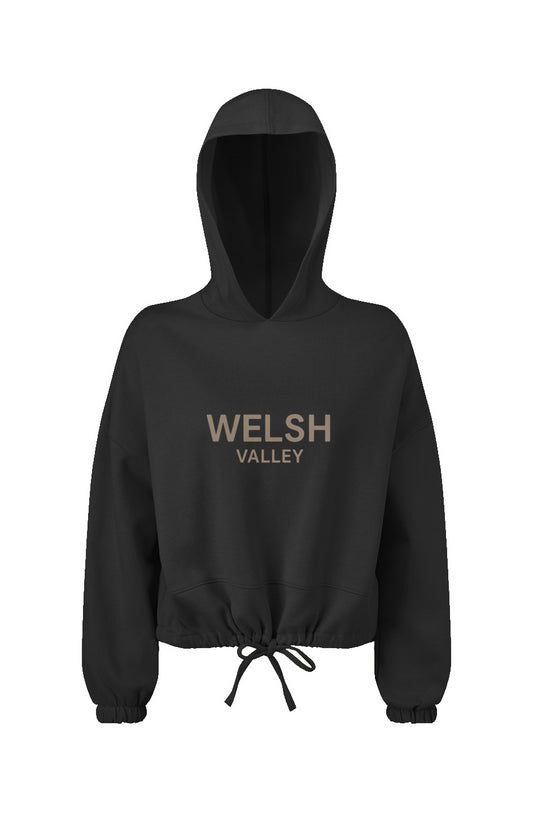 Welsh Valley Ladies' Cropped Oversize Hooded Sweatshirt