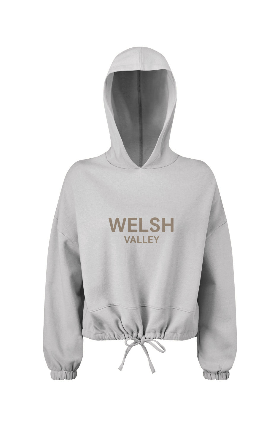Welsh Valley Ladies' Cropped Oversize Hooded Sweatshirt