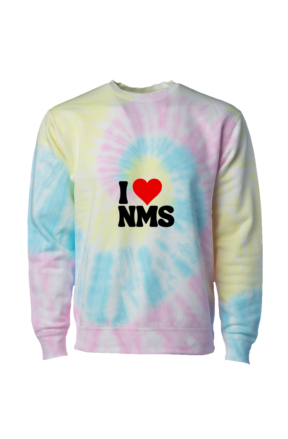 I Love NMS Tie Dye Sunset Swirl Crew Neck