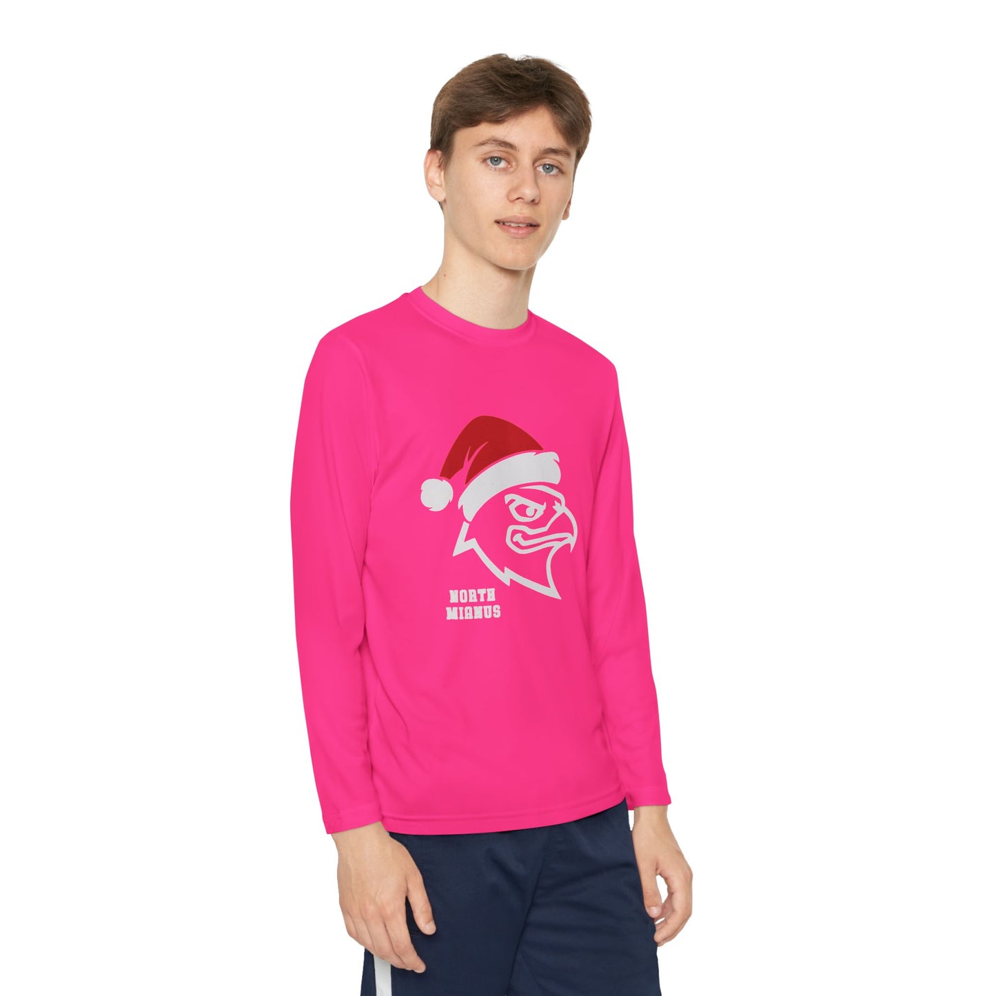 Santa Hawk Youth Long Sleeve Tee (Holiday Team Shirt)