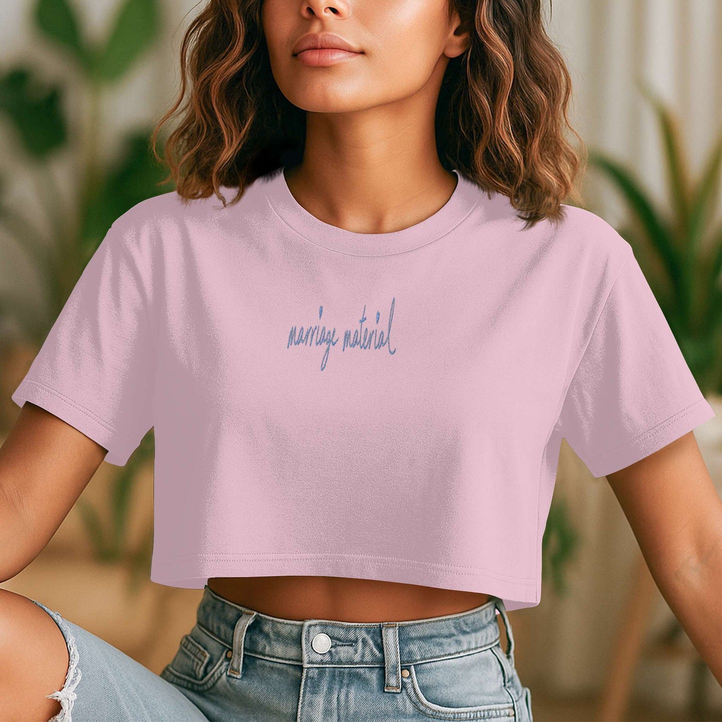 Marriage Material Womens Crop Top
