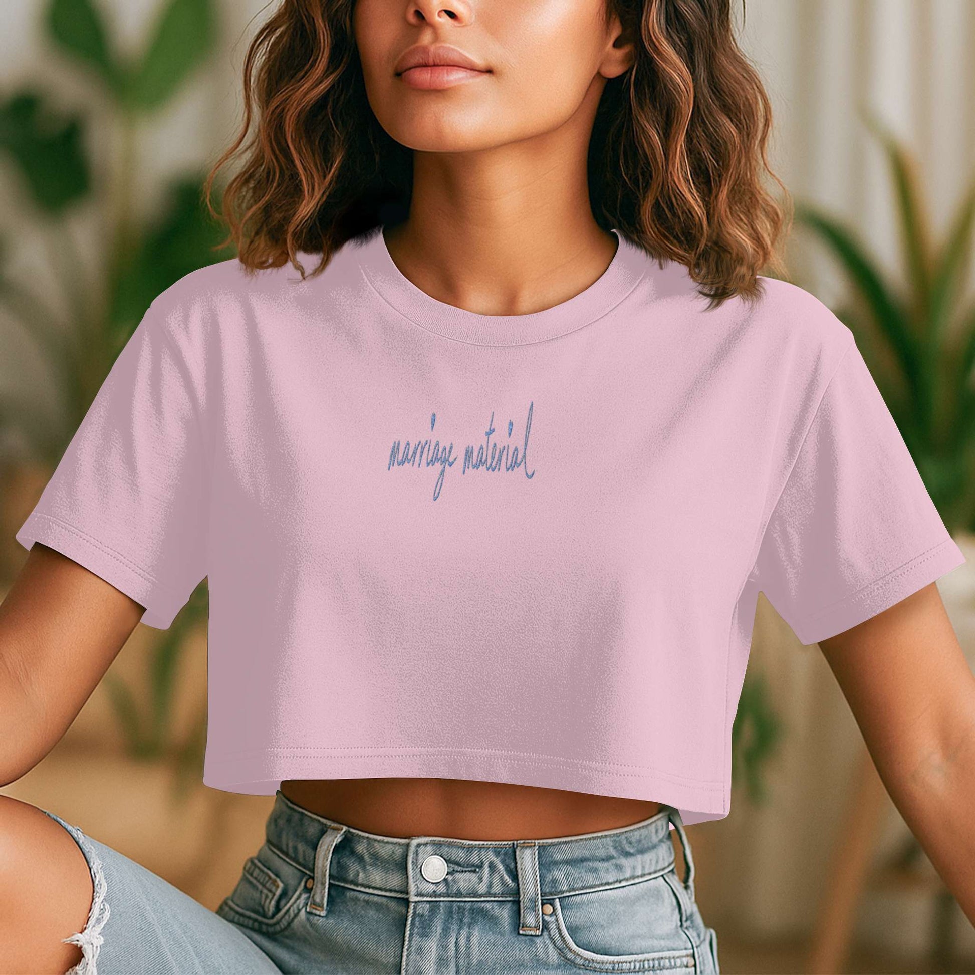 Marriage Material Womens Crop Top