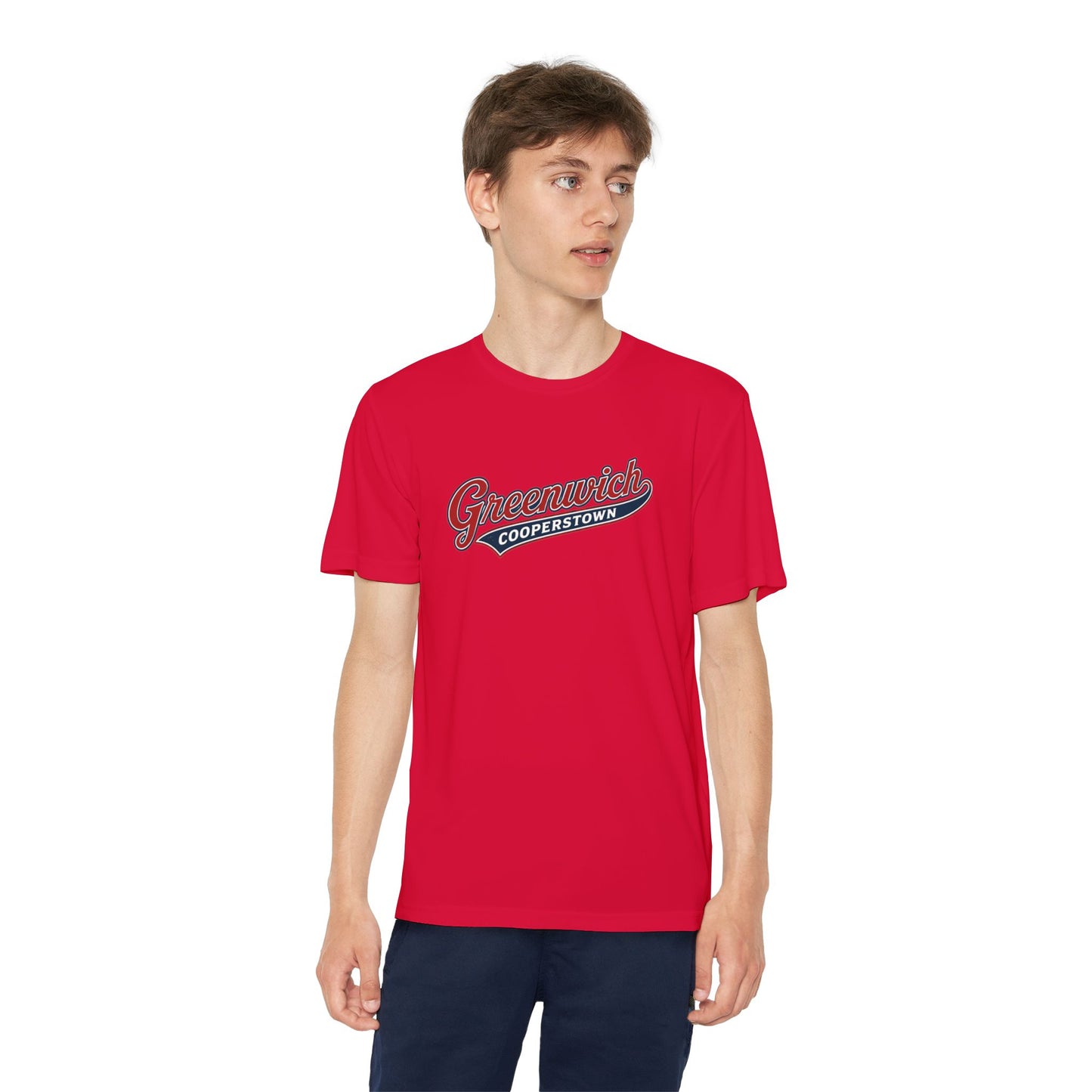 Greenwich Cooperstown Swoosh Original Pin Performance Youth Competitor Tee