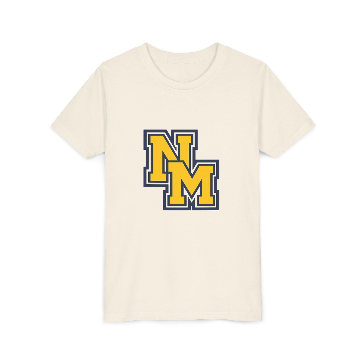 Youth Tee — Yellow NM Logo School Spirit T-Shirt