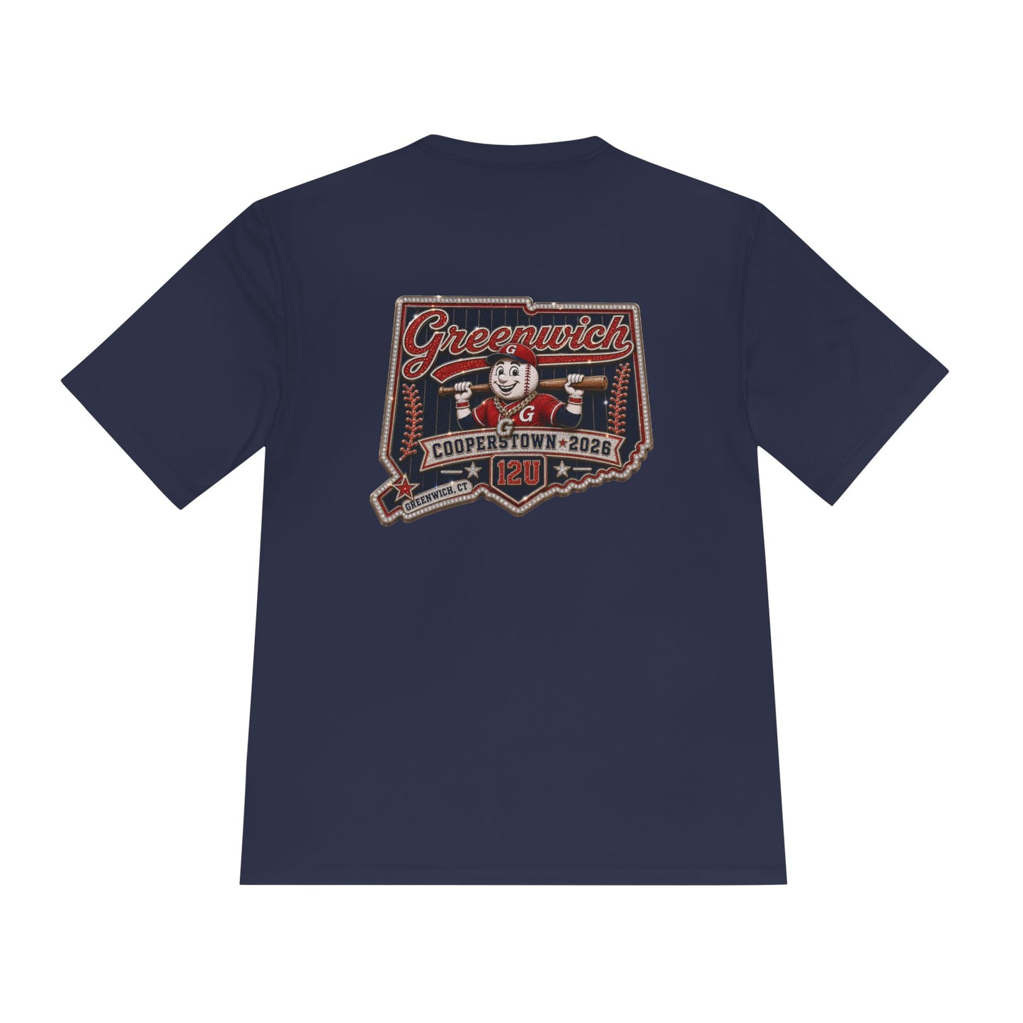 Greenwich Cooperstown Swoosh Performance ADULT SIZE Moisture-Wicking Shirt