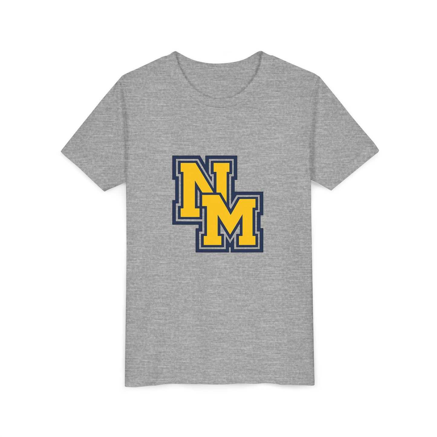 Youth Tee — Yellow NM Logo School Spirit T-Shirt