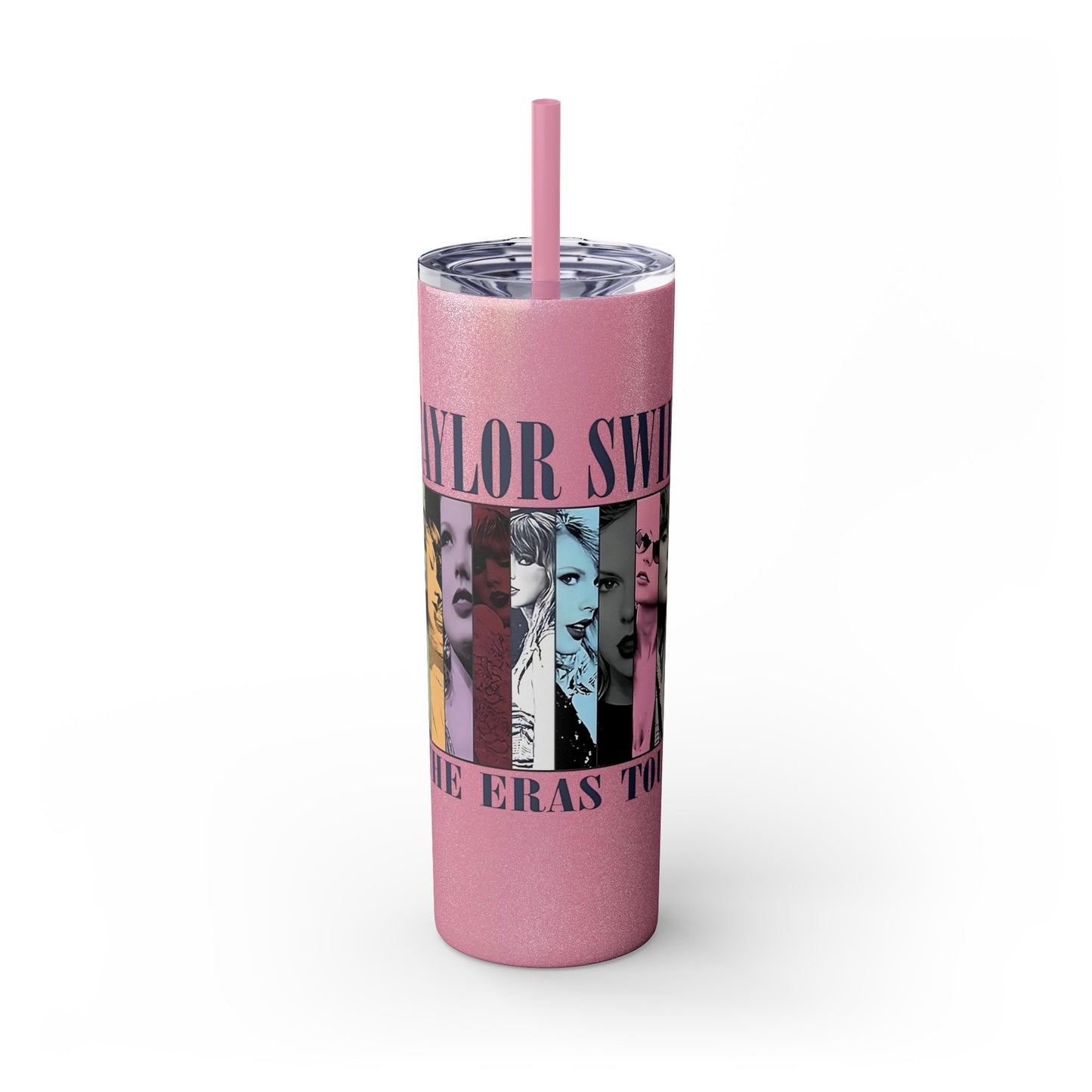 Swiftie Glitter Tumbler, Swiftie Water Bottle, Gift for Swiftie, Gift for Era Tour, TS Skinny Tumbler with Straw, 20oz