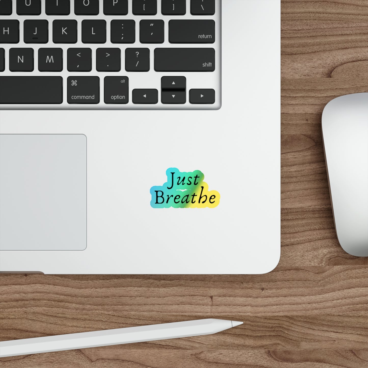 Just Breath, Yoga Meditation Stickers, Pearl Jam Holographic Die-cut Stickers