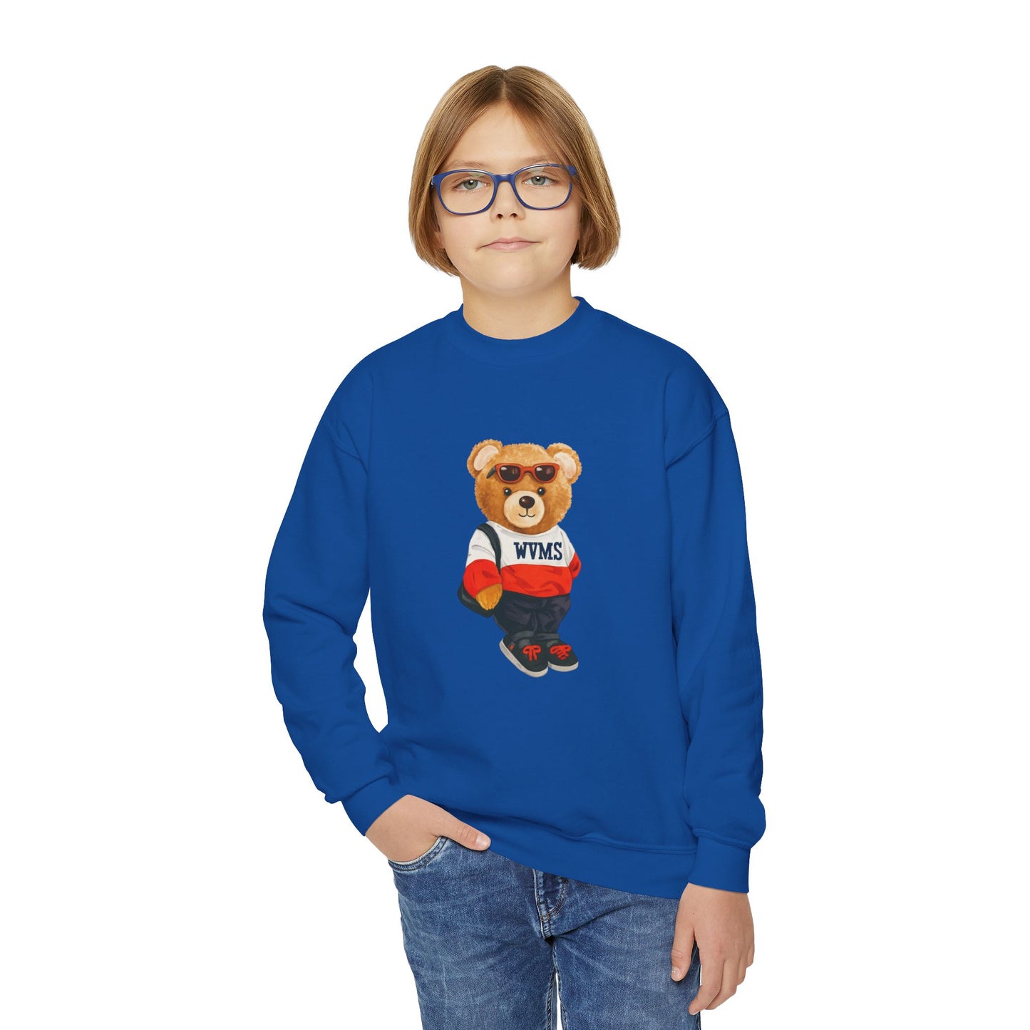 *YOUTH Welsh Valley YOUTH Bear Crewneck Sweatshirt — NMS Teddy Graphic