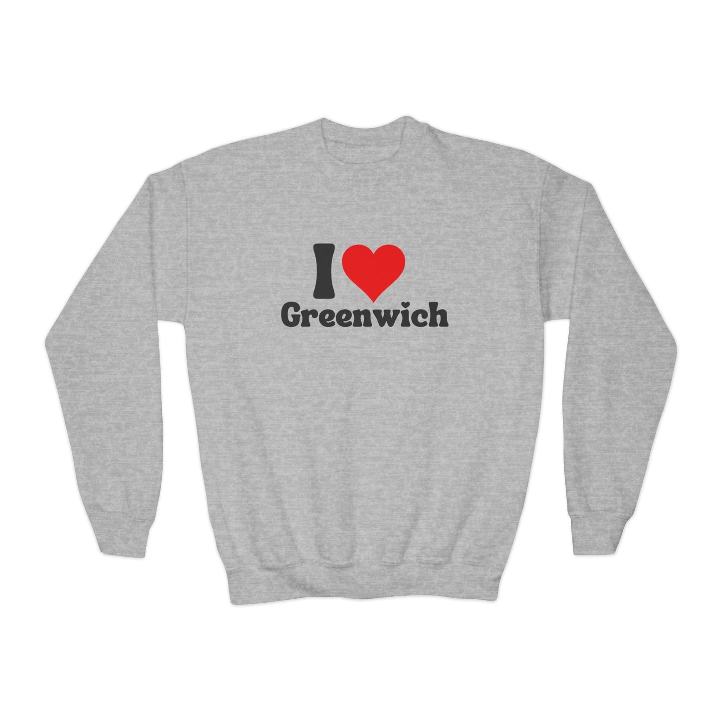 I love Greenwich Youth Crewneck Sweatshirt, Greenwich Connecticut Sweatshirt, Greenwich Home Town Merch