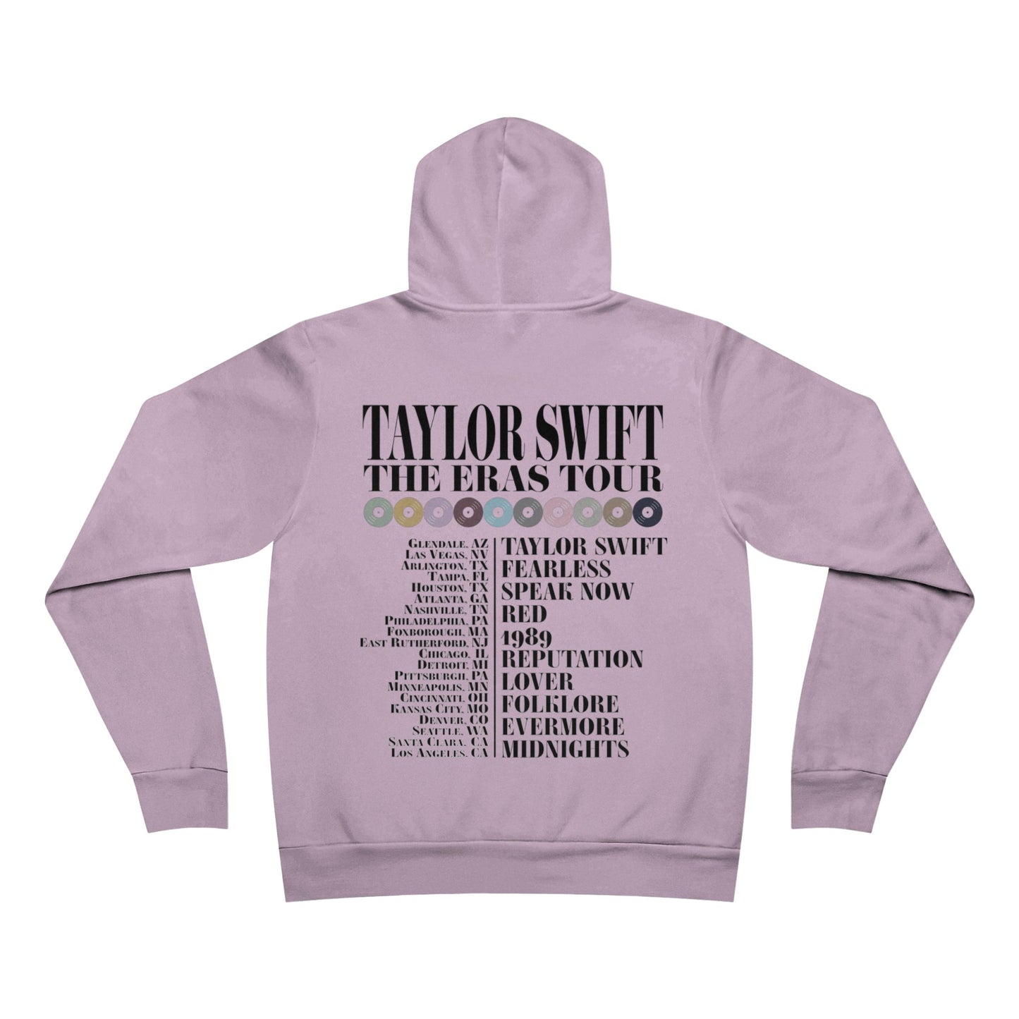 Taylor Swift Eras Tour Adult Unisex Sponge Fleece Pullover Hoodie Bella and Canvas