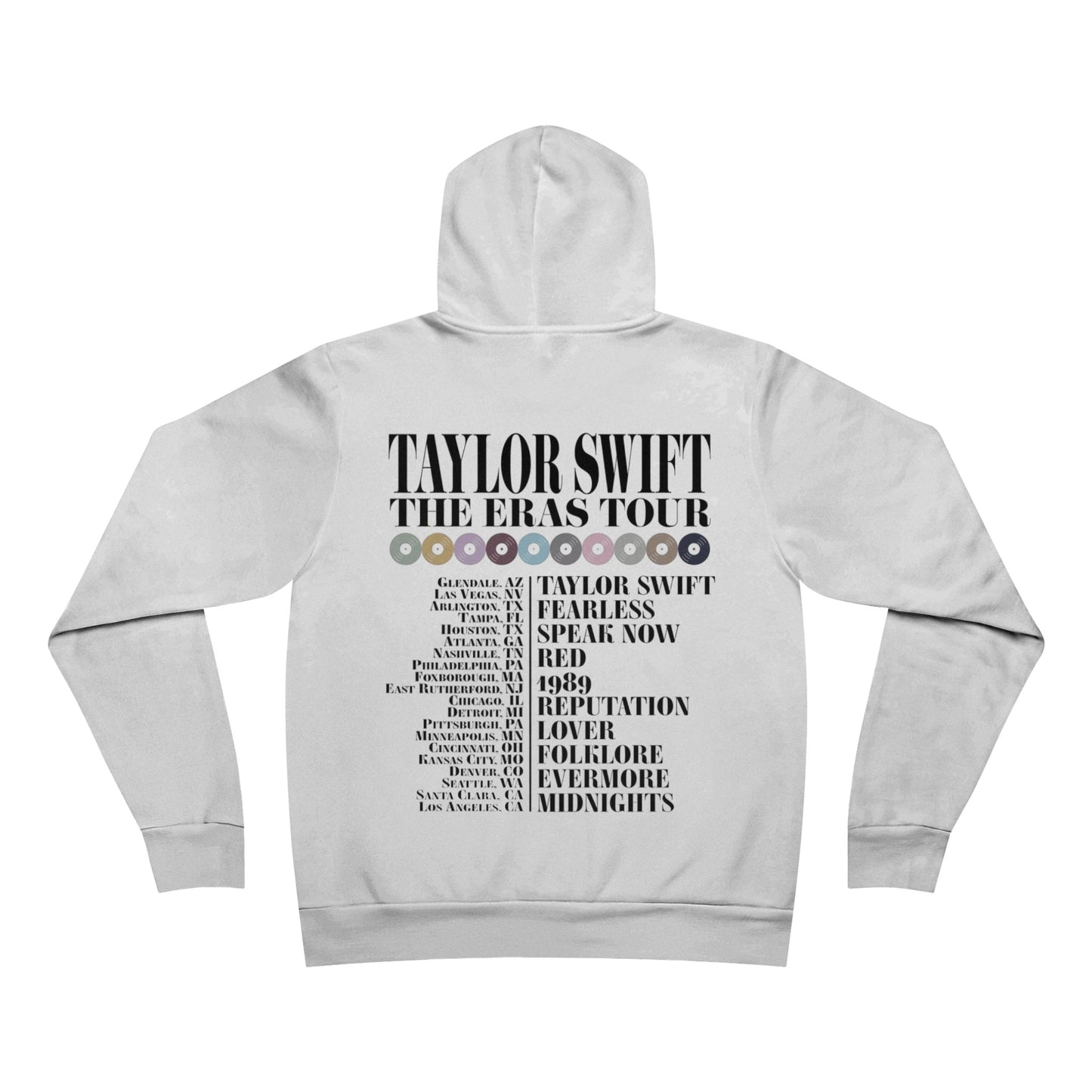 Taylor Swift Eras Tour Adult Unisex Sponge Fleece Pullover Hoodie Bella and Canvas