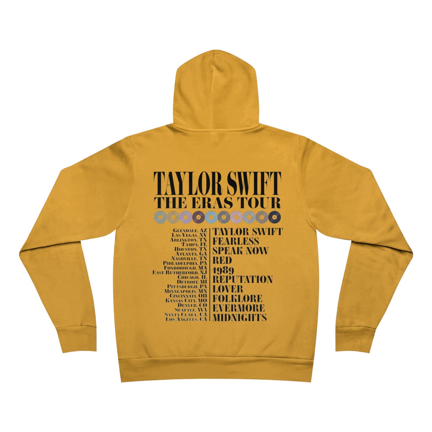 Taylor Swift Eras Tour Adult Unisex Sponge Fleece Pullover Hoodie Bella and Canvas