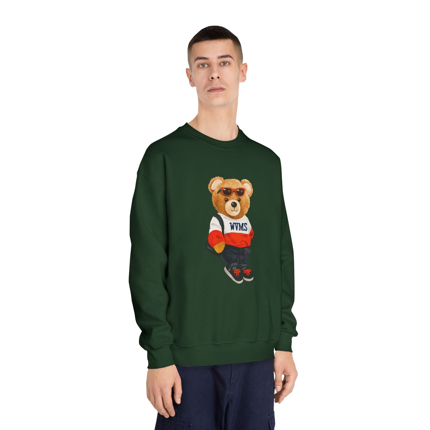 Welsh Valley Casual Bear Graphic Crewneck Sweatshirt