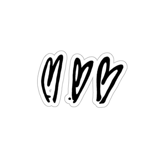 Pearl Jam Three Crooked Hearts Die-Cut Stickers, Gift for Music Fan, Gift for Pearl Jam Fan, Crooked Heart Stickers
