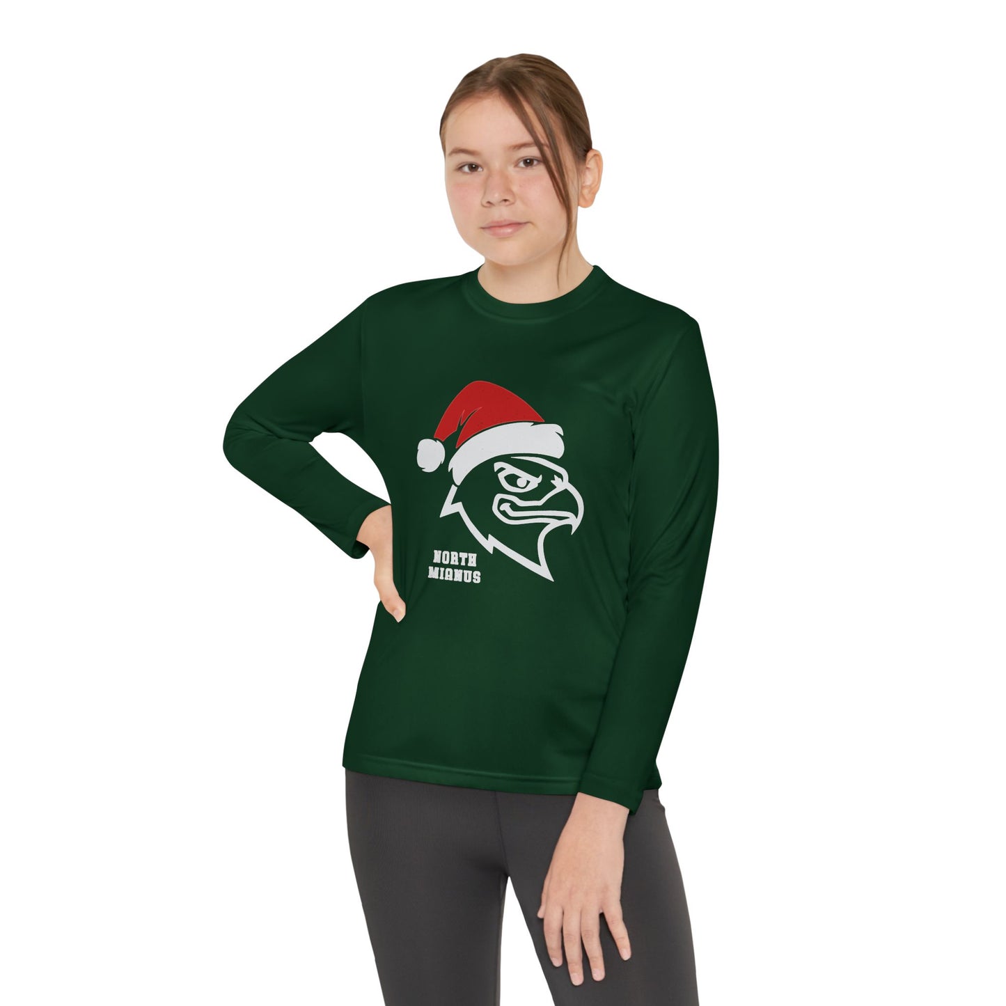 Santa Hawk Youth Long Sleeve Tee (Holiday Team Shirt)