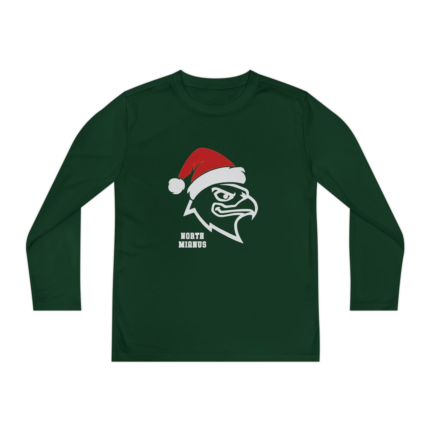 Santa Hawk Youth Long Sleeve Tee (Holiday Team Shirt)
