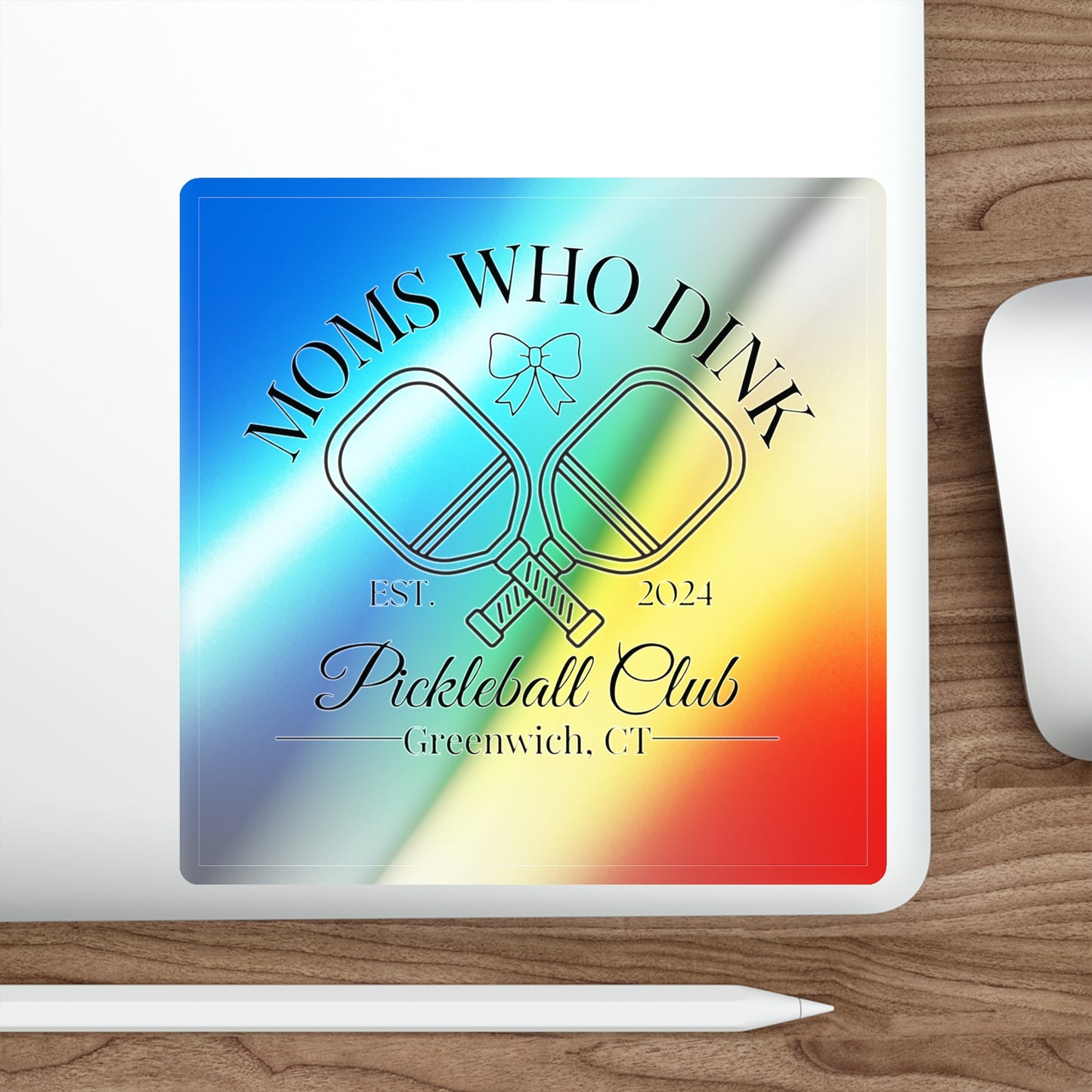 Pickleball Holographic Die-cut Stickers
