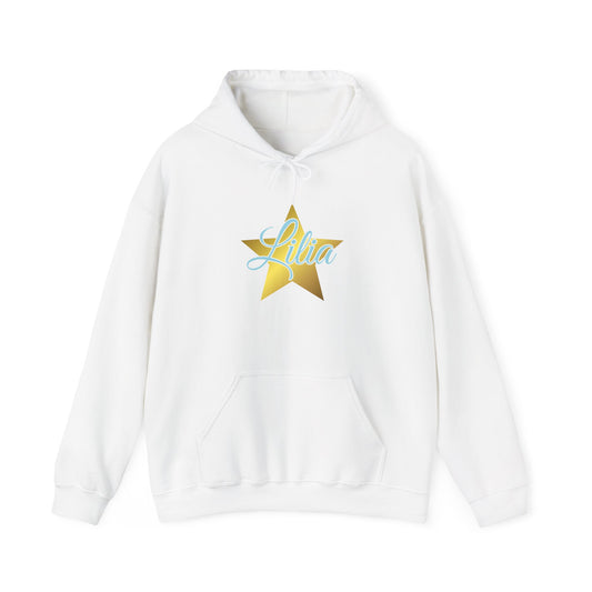Golden Star Personalized Hoodie, Unisex Pullover Sweatshirt, Custom Gift for Her, Cozy Wardrobe Essential, Birthday Gift