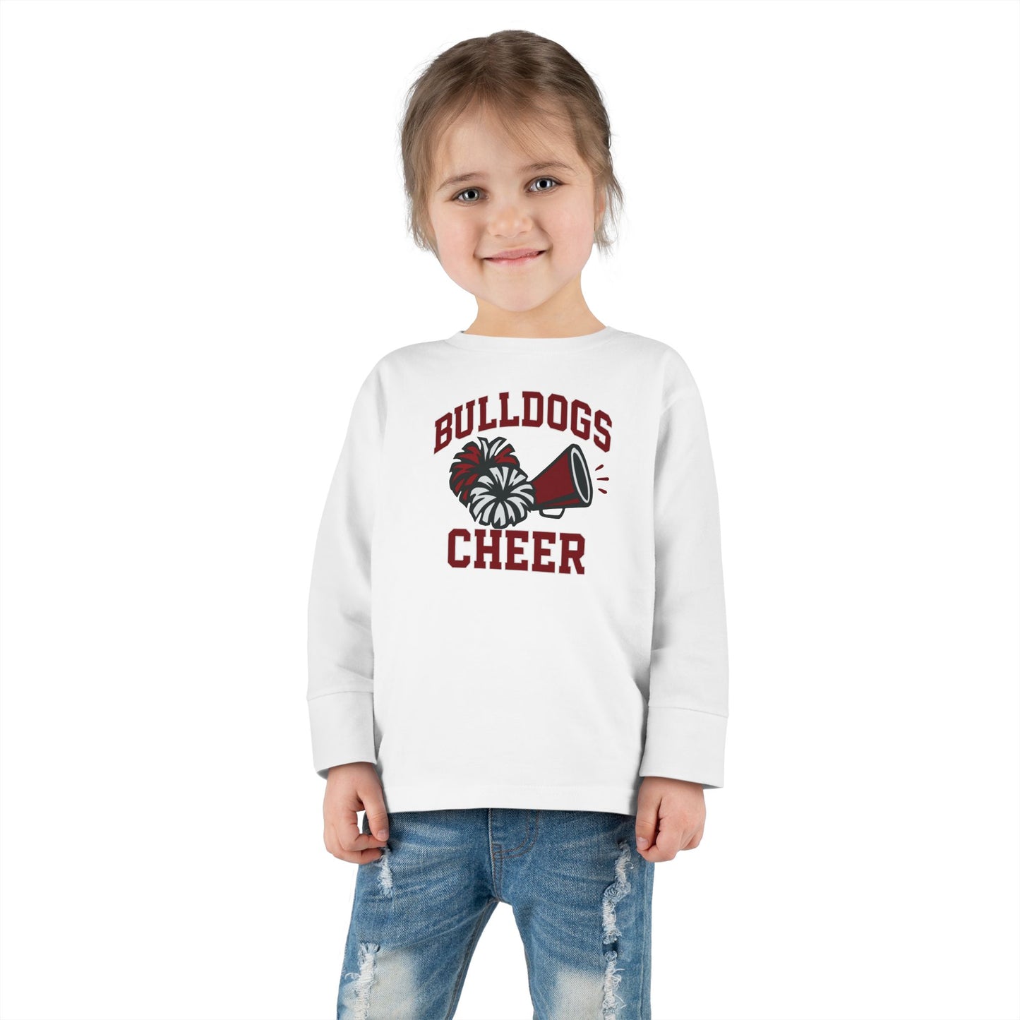 Bulldogs Cheer Toddler Long Sleeve Tee