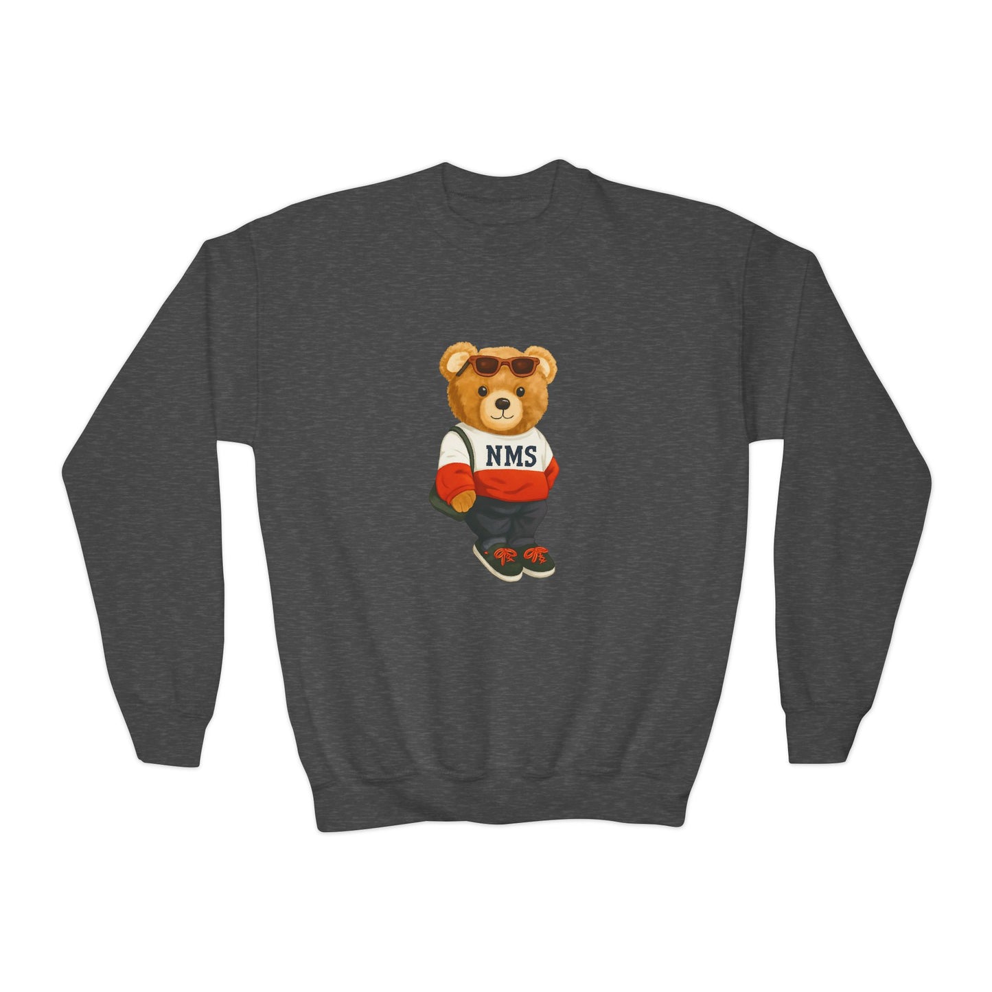 NMS YOUTH Bear Crewneck Sweatshirt — NMS Teddy Graphic